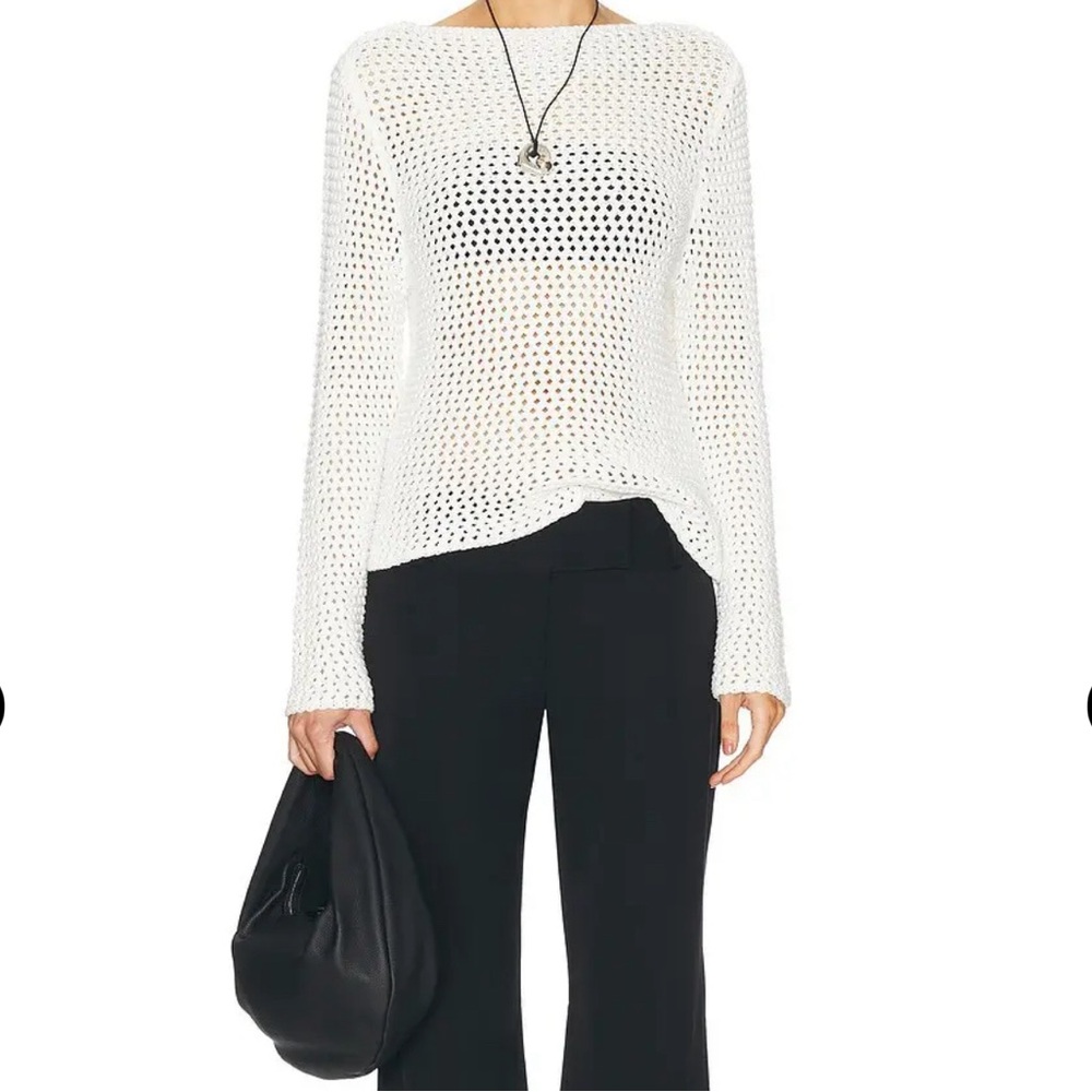 St.Agni Cotton Open Knit Sweater